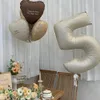 Inne imprezy imprezowe 1 Ustaw beżowe urodziny balony krem ​​karmel numer 09 Balon niestandardowy naklejki na rocznicę 230607