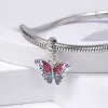 925 Sterling Silver Charms för smycken för Pandora -pärlor dingle blossom Dragonfly Flower Pendant Bead