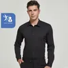 Camicie casual da uomo Abito elasticizzato in fibra di bambù a maniche lunghe da uomo Colori puri Camicia da lavoro formale da uomo formale di lusso