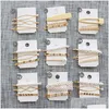 Hair Accessories 10Set / Metal Minimalist Geometric Irregar Gold Color Clip Imitiation Pearl Hairpin Barrettes Hairgrip Drop Deliver Dhxn1