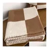 Blankets Luxury Designer Letter Cashmere Soft Wool Scarf Shawl Portable Warm Sofa Bed Fleece Knitted Throw Blanket 14 Colors Spring Dhcdj