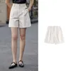 Vrouwen Shorts 2023 Vrouwen Ontspannen Rechte A-lijn Knop Zakken Zomer Vrouwelijke Effen Kleur Hoge Taille Office Casual Outfit W77