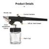 Spuitpistolen 138Type Airbrush Kit Mini Single Action Air Brush Set Siphon Feed 0.8mm Verfspuitpistool met slang 22cc Vloeistofbekers voor Make-up Hobby 230607