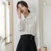 Blouses pour femmes mode coréenne dame chemises décontracté haut pour femme femme bouton chemise filles à manches longues Blouse Vy9597