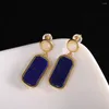 Boucles d'oreilles pendantes MIIQIAO pierre naturelle Lapis Lazuli S925 bijoux en argent mode femme luxe Fine 925 pur certifié