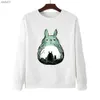 Cloocl Cartoon Totoro Sweatshirt Funny Anime Chest Printed Sportshirts Manliga kvinnliga kvinnliga skjortor Harajuku Streetwear S-7XL L230520