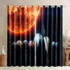 Rideau système solaire espace extérieur fenêtre rideaux occultants pour chambre poche planète étoilée galaxie paillettes fantaisie enfants