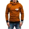 Heren Hoodies Dji Professionele Pilot Drone Print Lente Herfst Heren Mode Casual Hoodie Diagonale Rits Trui Kleding