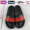 Mannen Slippers Strand Slides luxe glijbaan zomer Vrouwen platte slipper lederen rubberen sandalen zwarte bloemen canvas blauwe bloemen heren damesschoenen outdoor sandaal Met doos