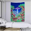 Tapestries hippie tapestry psykedelisk svamp vägg hängande trolldom främmande mysterium heminredning konst väggmålning tyg j220804 dhg0o