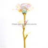 Party Favor 24k Gold Foil Rose Flower LED LUMINOUS EVERLASTING MOTHER VALENTINE DAY Gift Drop Delivery Home Garden Festive Supplies DHQNR