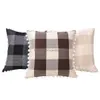 Kussensloop Vierkant Plaid Er Met Ballen 45X45Cm Home Sofa Kussensloop Rood Sierkussen Kerstcadeau Dbc Drop Delivery Garden Textil Dh58J