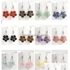 Charm 6mm Stone Ball Flower Shape Shape Wire ملفوفة بأقراط Star Star Healing Reiki Jade Chakra Dangle Jewelry Wholesale Drop Dhgarden Dhzir