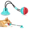 Hundespielzeug, Silikon-Saugnapf, Schlepper, interaktives Hundeballspielzeug für Haustier, Kauen, Biss, Zahnreinigung, Zahnbürste, Hundespielzeug