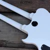 Acepro vit färg dubbel hals elektrisk gitarr med basträskropp snidad topp abalon anpassad stam inlägg guld hårdvara gitarra