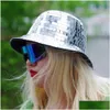 Party Hats Glitter Mirror Disco Bucket Fl Club Ball Bar Uni Festival Visor Beach Fisherman L221012 Drop dostawa dom DHXR1