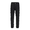 Mens Jeans Harajuku Frayed Distressed Retro Black Pants Men and Women Straight Ripped Hole Solid Color Baggy Casual Denim Trousers 230607
