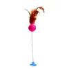Legendog 1PC Cat Toy Spring Suaction Cup Ball FakeFeather Pet Interactive Toy Cat Teaser Pet Suppliesランダムカラー