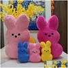 Party Favor 38Cm 15Cm Peeps Plush Bunny Rabbit Peep Easter Toys Simation Stuffed Animal Doll For Kids Children Soft Pillow Gifts Gir Dhv4D