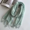 Scarves Solid Color Linen All-matched Summer Autumn Wraps Long Tassel Scarf Shawl