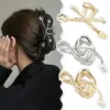 Ciondola Lampadario Perle di metallo Artigli per capelli geometrici Personalità Note musicali Cucchiaio Forchetta Fermagli per capelli di granchio Fermagli per capelli in argento dorato Clip per coda di cavallo per donna Z0608