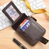 Wallets Vintage Men's Wallet Pu Leather Short Purse Men Hasp Zipper Clutch Solid Porte Feuille Hommes Monnaie Homme