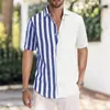 Chemises décontractées pour hommes à la mode chemise pour hommes séchage rapide hauts à manches courtes bloc de couleur bureau habillage