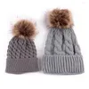 Boinas 2 peças chapéu pai-filho mais quente mãe e bebê filha filho inverno malha quente família gorro de crochê gorro de esqui