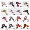 Bohemian Print Bowknot Elastic Band For Women Girls Floral Color Scrunchies Headband Ties Ponytail Holder with Pearl