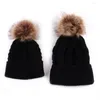 Basker 2st förälder-barn hatt varmare mor och baby dotter son vinter varm stickad familje virkning beanie skidkap