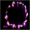 Hårtillbehör 20st/ Colorf Christmas Party Glowing Wreath Halloween Crown Flower pannband Kvinnor Led Light Up Hairband Drop Dhjpx