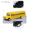 Diecast modelo de carro 164 diecast liga ônibus escolar crianças carro de brinquedo inércia veículo modelo brinquedos pull back carro menino brinquedos brinquedos educativos para crianças presente 230608