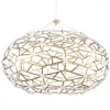 Hängslampor Post Modern Luster Plate Copper Gold Steel LED -lampor Oval Form Luxury Luminaria Lamp Suspend Lamparas