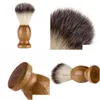 Rasoir Manche En Bois Nylon Visage Brosses Hommes Visage Barbe Brosse De Nettoyage Ménage Beauté Nettoyer Outils 11Cm Drop Delivery Maison Jardin Dhovc