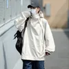 Kurtki męskie wiosna męska płaszcz pullover unisex podwójny zamek błyskawiczny z kapturem wodoodporna Funkcjonalna modna hip-hopowa luźna wiatroodporna ładunek