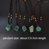 Pendant Necklaces BOEYCJR Natural Green Original Fluorite Necklace Chain Handmade Jewelry Ethnic Vintage Stone For Women