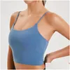 Йога наряд L83a Solid Color Women Bra Slim Fit Sports Pitness Vest Сексуальное нижнее белье со съемными грудными подушками Soft Brassiere Sweat Wi Dhaiy