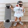 Rompertjes Baby Jongens American Gedrukt T-shirt Jumpsuit born Baby Korte mouw Trui Onesie Peuter Meisjes Jumpsuit 0-24M Jumpsuit Zomer 2023