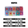 New 100/50Pcs Profile Medium Size Blade Type Fuse Assortment Set for Auto Car Truck 2/3/5/7.5/10/15/20/25/30/35A Fuse with Box Clip