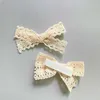 Hair Accessories Crochet Clips Baby Girls Bows Hairpin Hollow Barettes For Kids Cute Toddler Clip Style Basic Side Pins R230608