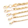Ketten Hohe Qualität vergoldete Seilkette Edelstahl Halskette für Frauen Männer Goldene Mode Twisted Schmuck Geschenk 2 3 4 5 6 Tropfen Dhed1