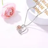 Creative Love Rose Heart Pendant Necklace For Women Exquisite Zircon Forever Necklace Romantic Valentine's Day Jewelry Gift