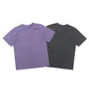 Помыть, чтобы сделать старые фиолетовые вышитые любители писем, свободная хлопковая футболка мужская и женская мода с коротким рукавом