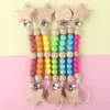 Mobiles# Baby Pacifier Clips Born silikon ząbkowania koraliki dla smoczków dla smoczków dla dziewcząt klip sutkowy chian drewniane zęby zabawki wiszący 230607