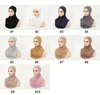 Hijab musulman uni de grande taille avec partie de menton de qualité supérieure Amira tirer sur l'écharpe islamique vente chaude foulard Ramadan prier chapeaux