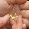 Strengen Strings Aangepaste Arabische Naam Kettingen Voor Vrouwen Gepersonaliseerde Roestvrij Staal Gouden Ketting Islamitische Kettingen Sieraden Moeder Kerstcadeau 230607