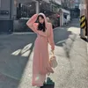İki Parça Elbise 2 Set Kadın Kapşonlu Sweatshirt Yüksek Bel Uzun Etek Twopiece Suit Sonbahar Kış Moda Kore Günlük Spor Trend 230607