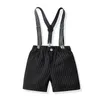 Overalls Boys Shorts Cotton Summer For Baby Boy White Black Gentleman Toddler Pants Casual Kids Dungarees 230608