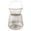 Fishing Accessories Steel Wire Fish Baskets Collapsible Crab Crawfish Fshing Net Cage Portable Basket for Freshwater Saltwater 24BD 230608