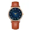 Zegarek Smvperkek Kol Saati moda arabskie cyfrowe Dial nadgarstka zegarek Montre relojes hombre brytyjska skórzana zespół Casual Sport Mens Clock